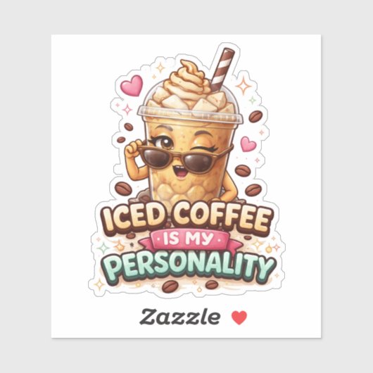 Coffee Is My Personality Custom-Cut Vinyl Sticker シール (シート)