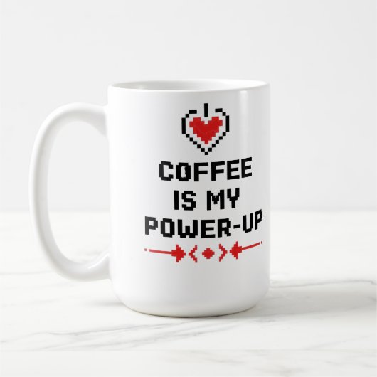 Coffee Is My Power-Up – Retro Gamer Coffee Mug コーヒーマグカップ (左)