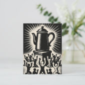 Coffee Is My Religion – コーヒーを崇拝する ポストカード (スタンド正面)