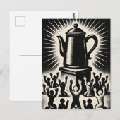 Coffee Is My Religion – コーヒーを崇拝する ポストカード (正面/裏面)