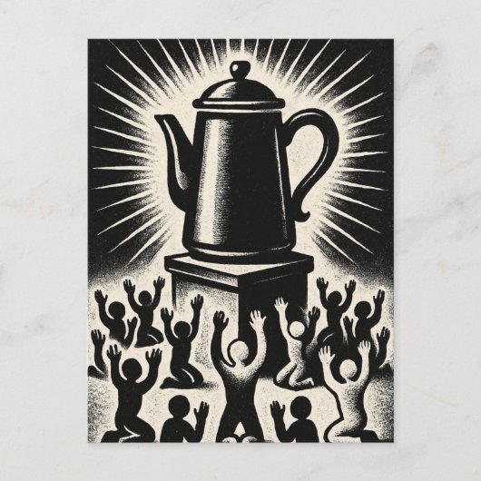 Coffee Is My Religion – コーヒーを崇拝する ポストカード (正面)