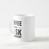 Coffee Is My Risk Management — Trader Mug Design コーヒーマグカップ (正面左)
