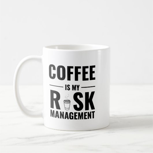 Coffee Is My Risk Management — Trader Mug Design コーヒーマグカップ (左)
