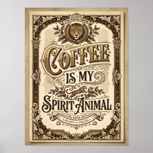 coffee is my spirirt animal ポスター (正面)