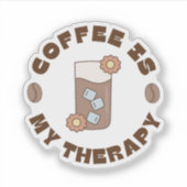 Coffee is My Therapy Retro シール (正面)
