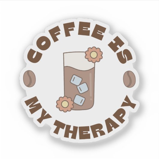 Coffee is My Therapy Retro シール (正面)