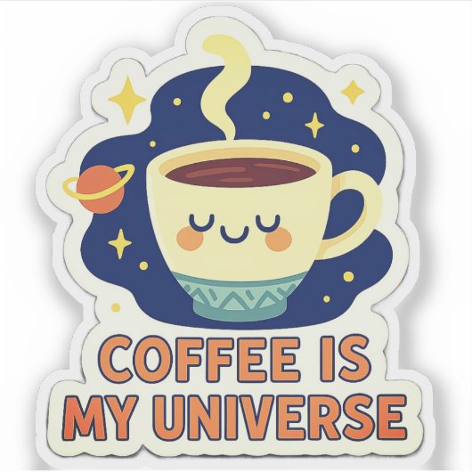 Coffee Is My Universe – Funny Cosmic Coffee Lover  シール (正面)