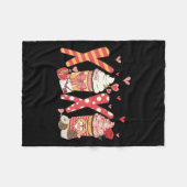 Coffee Is My Valentine Funny Teacher Coffee Lover フリースブランケット (正面(横))