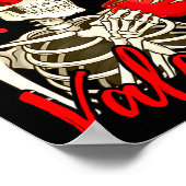 Coffee Is My Valentine Skeleton Funny Coffee Lover ポスター (角)