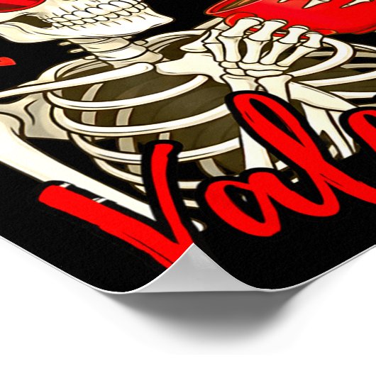 Coffee Is My Valentine Skeleton Funny Coffee Lover ポスター (角)