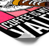 Coffee Is My Valentine Skeleton Skull Valentines D ポスター (角)