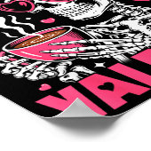 Coffee Is My Valentine Skeleton Valentine Funny Co ポスター (角)