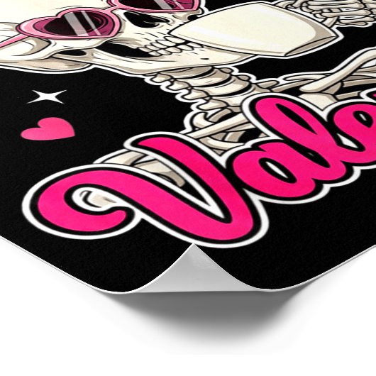 Coffee Is My Valentine Skeleton Valentine Funny Co ポスター (角)