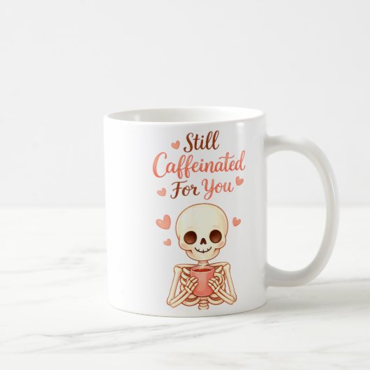 Coffee Is My Valentine Skeleton Valentines Day Cof コーヒーマグカップ (右)