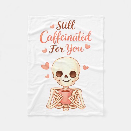 Coffee Is My Valentine Skeleton Valentines Day Cof フリースブランケット (正面)