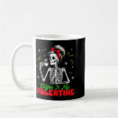 Coffee Is My Valentine Skeleton Women Christmas Fu コーヒーマグカップ (左)