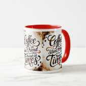 Coffee is the 静か Friend - やる気を起こさせる Coffee マグカップ (正面右)