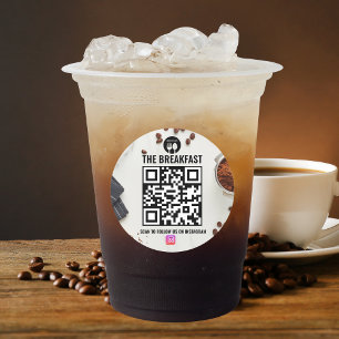 Coffee Ispired Business モダン Instagram Qrコード ラウンドシール