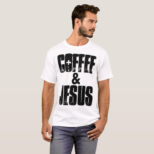 COFFEE & JESUS、クリスチャンTシャツ、スウェットシャツ Tシャツ (正面フル)