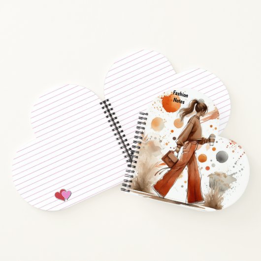 Coffee Journalを使ったファッショナブルな少女 ノートブック (内部)