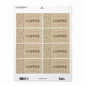 Coffee Label – Retro Coffee Beans ラベル (フルシート)