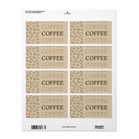 Coffee Label – Retro Coffee Beans ラベル (フルシート)