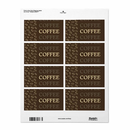 Coffee Label – Retro Coffee Beans ラベル (フルシート)