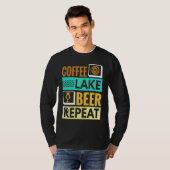 Coffee Lake Beer Repeat! Funny camping Tシャツ (正面フル)