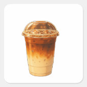 coffee latte スクエアシール (正面)
