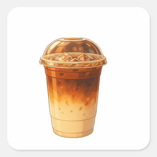 coffee latte スクエアシール (正面)