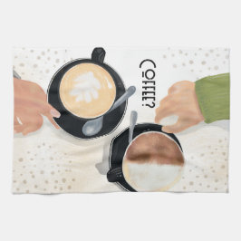 Coffee Latte Cups Kitchen Towels キッチンタオル