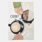 Coffee Latte Cups Kitchen Towels キッチンタオル (縦)