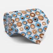 Coffee Latte Lovers Custom Necktie ネクタイ (ロール)