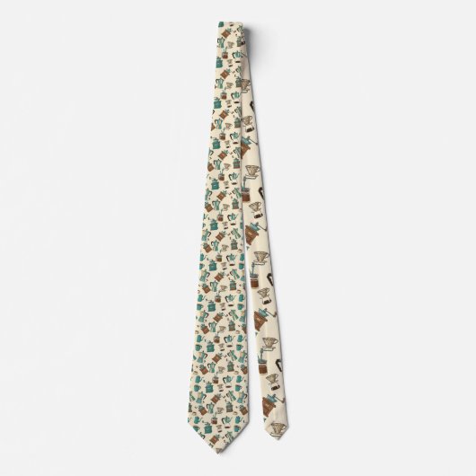 Coffee Latte Lovers Custom Necktie ネクタイ (正面)
