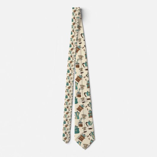 Coffee Latte Lovers Custom Necktie ネクタイ (裏面)
