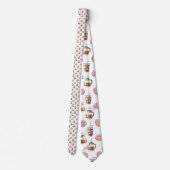 Coffee Latte Lovers Custom Necktie ネクタイ (裏面)