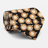 Coffee Latte Lovers Custom Necktie ネクタイ (ロール)