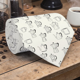 Coffee Latte Lovers Custom Necktie ネクタイ
