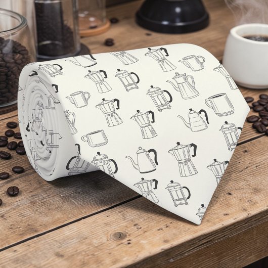 Coffee Latte Lovers Custom Necktie ネクタイ