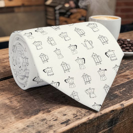 Coffee Latte Lovers Custom Necktie ネクタイ