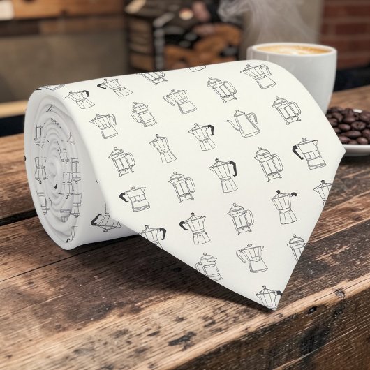 Coffee Latte Lovers Custom Necktie ネクタイ