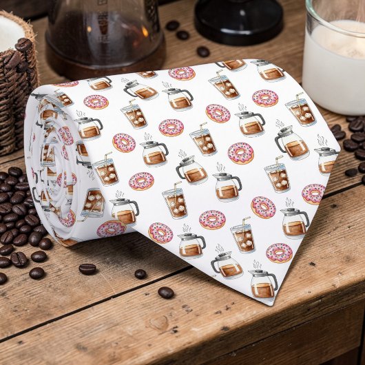 Coffee Latte Lovers Custom Necktie ネクタイ