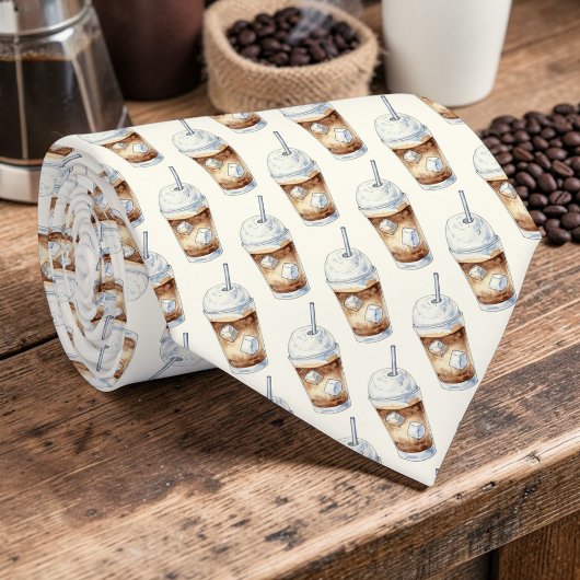 Coffee Latte Lovers Custom Necktie ネクタイ