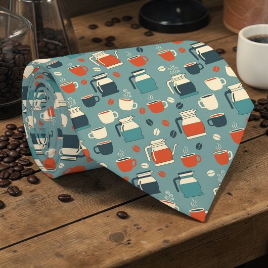 Coffee Latte Lovers Custom Necktie ネクタイ