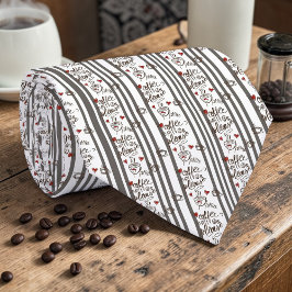 Coffee Latte Lovers Custom Necktie ネクタイ