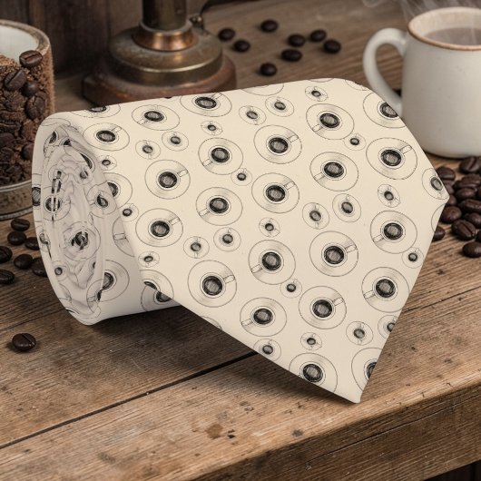 Coffee Latte Lovers Custom Necktie ネクタイ