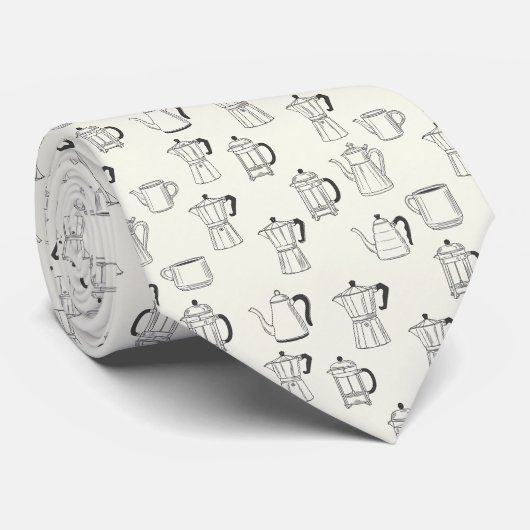 Coffee Latte Lovers Custom Necktie ネクタイ (ロール)