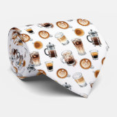 Coffee Latte Lovers Custom Necktie ネクタイ (ロール)