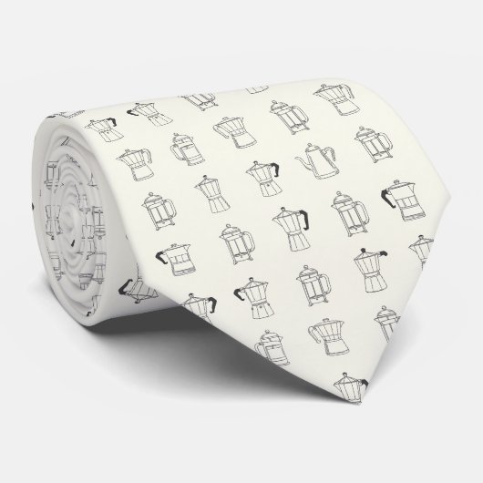 Coffee Latte Lovers Custom Necktie ネクタイ (ロール)