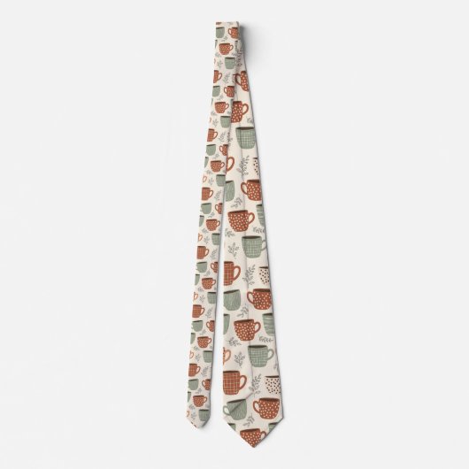 Coffee Latte Lovers Custom Necktie ネクタイ (裏面)